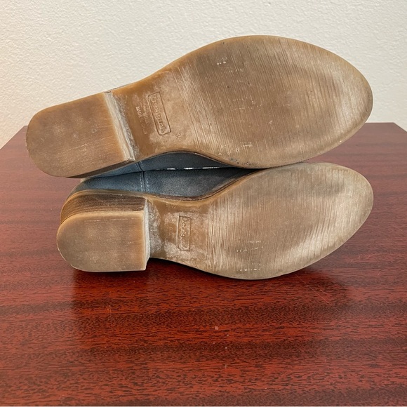 Desigual Western Embroidered Gray Blue Suede Patchwork Multicolor Boots - Picture 6 of 9